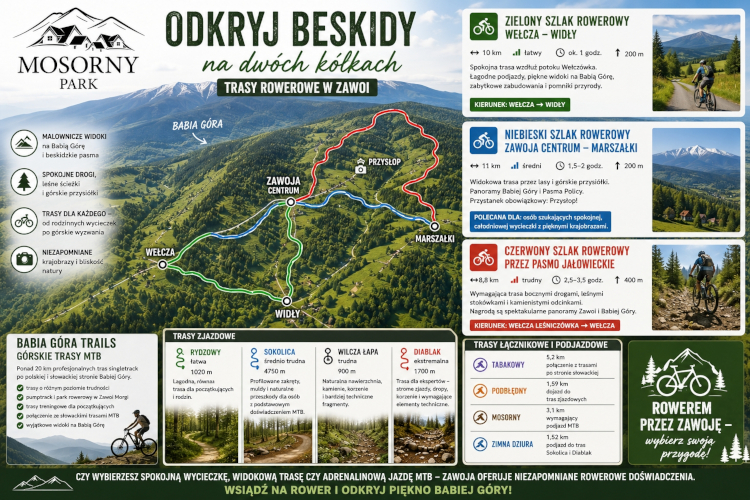 Trasy rowerowe Zawoja